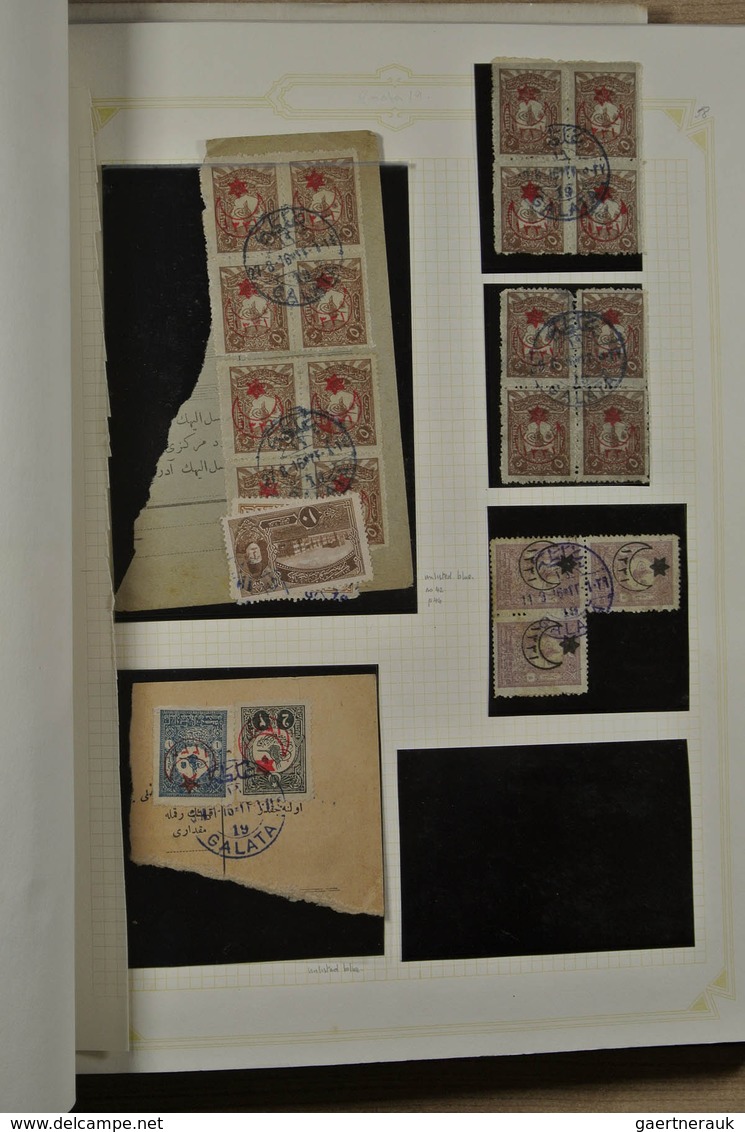 28362 Türkei: 1865-1920. Slightly messy collection Turkey 1865-1920 on blanc pages in binder. Collection c