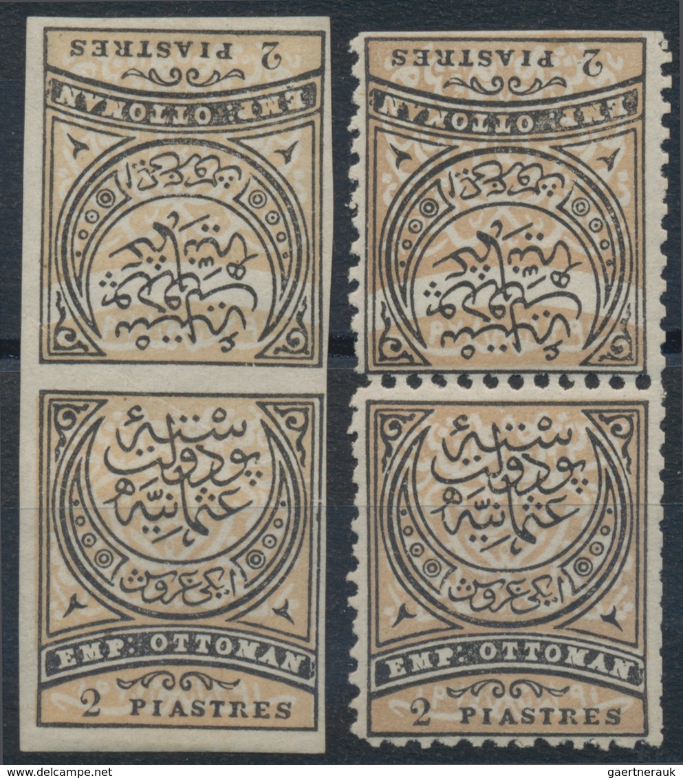 28370 Türkei: 1876-1890, Collection "CRESCENT" Issues Including Tete-beche Pairs Perf And Imperf, Color Er - Lettres & Documents