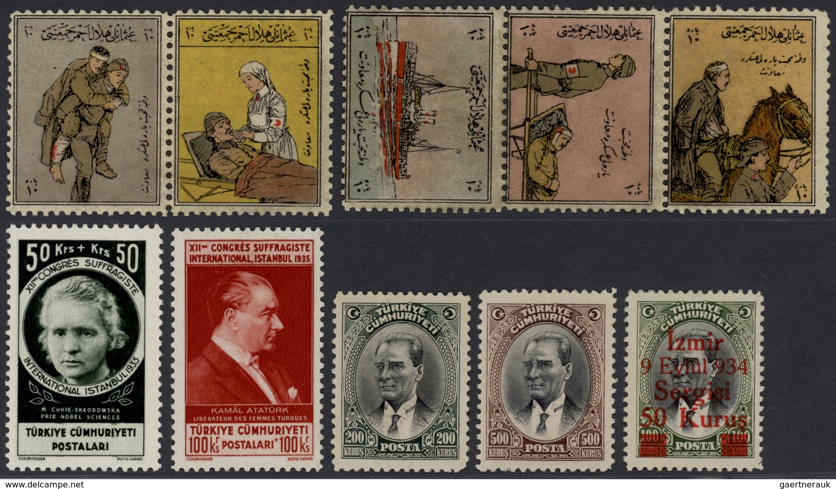 28375 Türkei: 1914-60, Collection In Two Albums Containing Excellent Early Republic Issues Including Four - Lettres & Documents