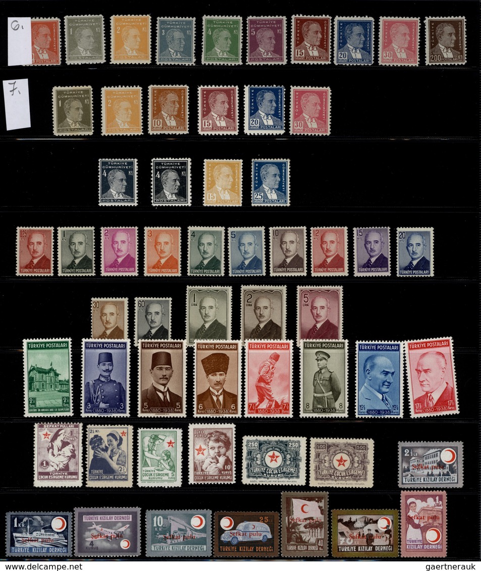 28375 Türkei: 1914-60, Collection In Two Albums Containing Excellent Early Republic Issues Including Four - Lettres & Documents