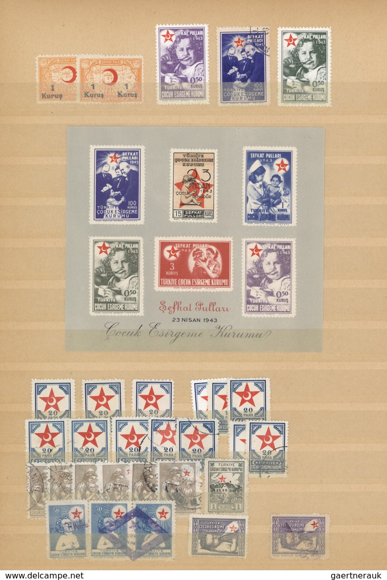 28387 Türkei - Zwangszuschlagsmarken Für Den Roten Halbmond: 1916/58, Comprehensive Collection/accumulatio - Timbres De Bienfaisance
