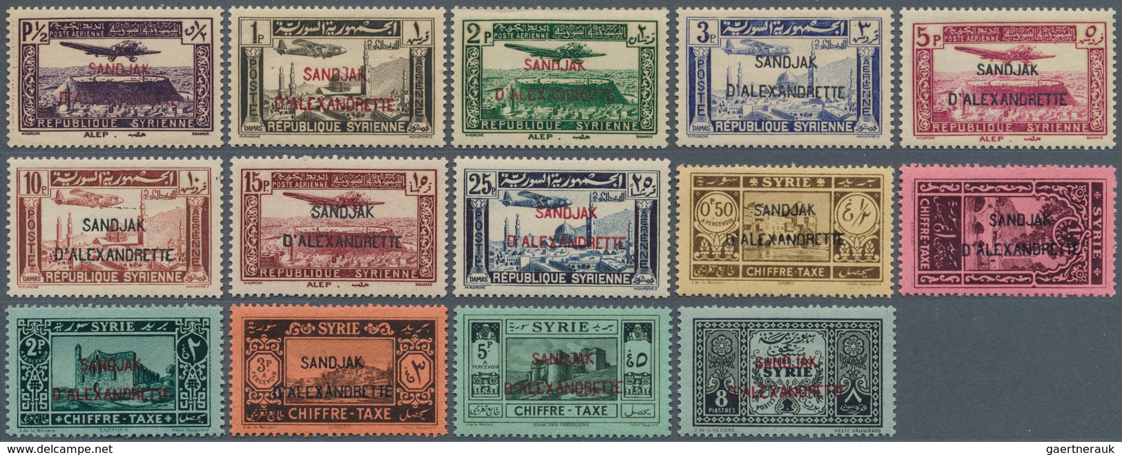 28389 Türkei - Alexandrette: 1938, UNMOUNTED MINT Collection Excl. Michel Nos. 21 And 25 Complete, Also Po - Lettres & Documents