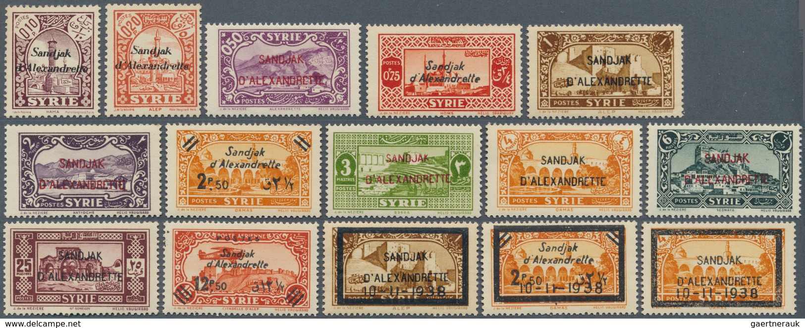 28389 Türkei - Alexandrette: 1938, UNMOUNTED MINT Collection Excl. Michel Nos. 21 And 25 Complete, Also Po - Lettres & Documents