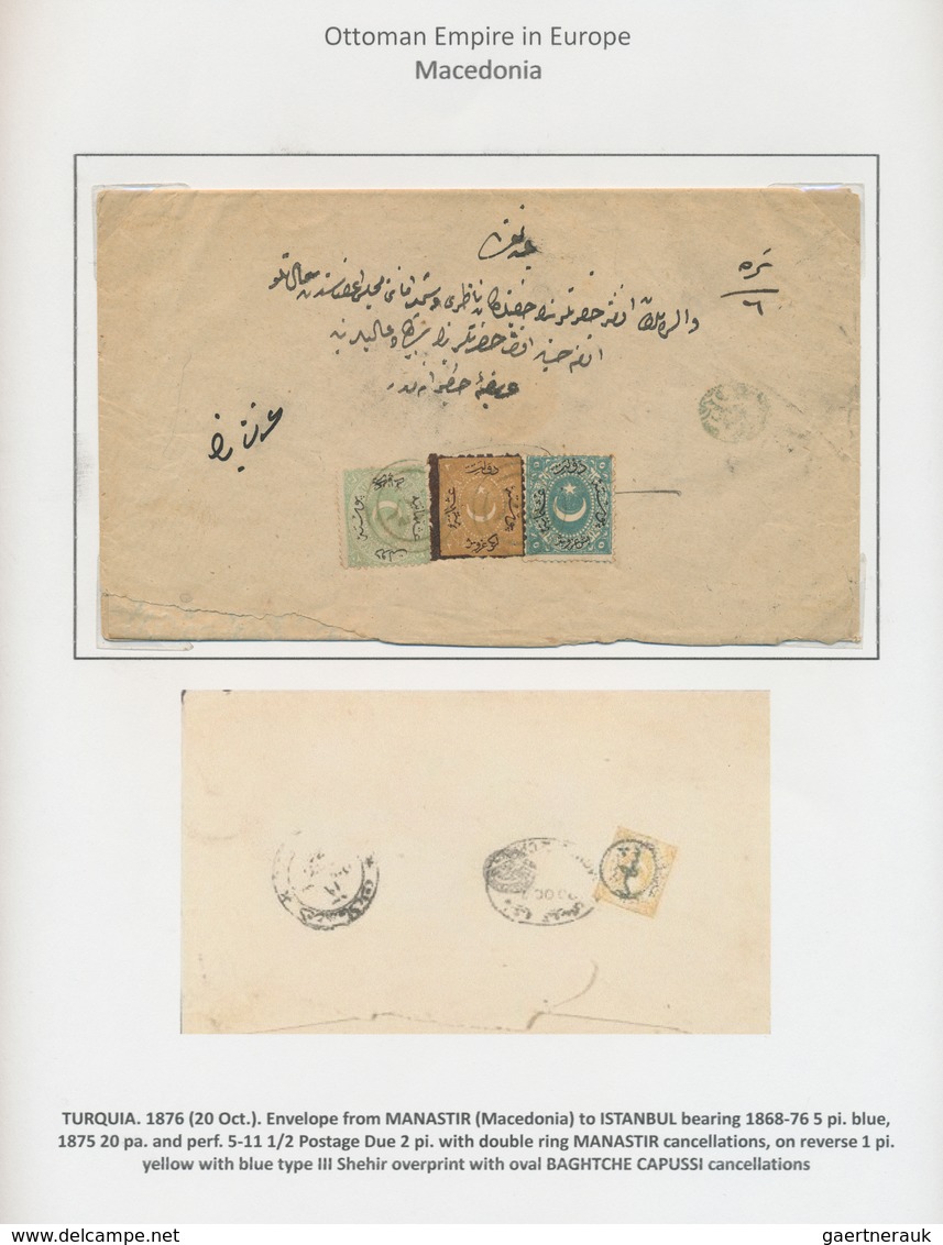 28394 Türkei - Stempel: 1840-1890, Small Postal History Collection Of Balkans Including Macedonia, Four Pr - Autres & Non Classés