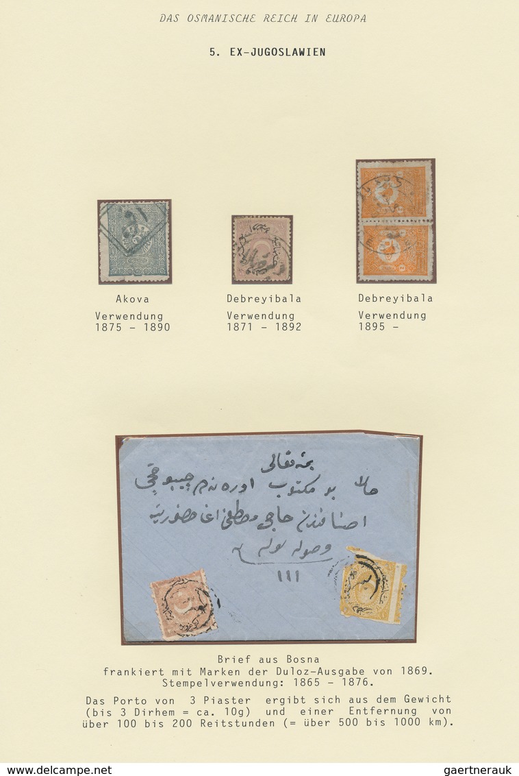 28395 Türkei - Stempel: 1840-1912, Collection On 17 Exhibition Leaves "Ottoman Post In Europe, Bosnia, Mon - Autres & Non Classés