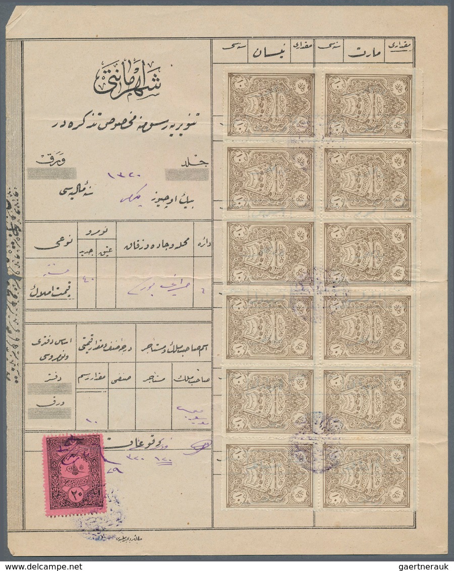 28397 Türkei - Besonderheiten: 1900-20, Documents And Telegramme With Advertising And Revenues, Attractive - Autres & Non Classés