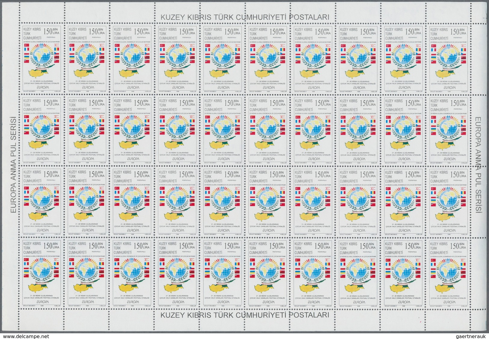 28418 Türkisch Zypern: 1993/1998, Stock Of The Europa Issues In The Following Amounts: 1993 (block Michel - Neufs