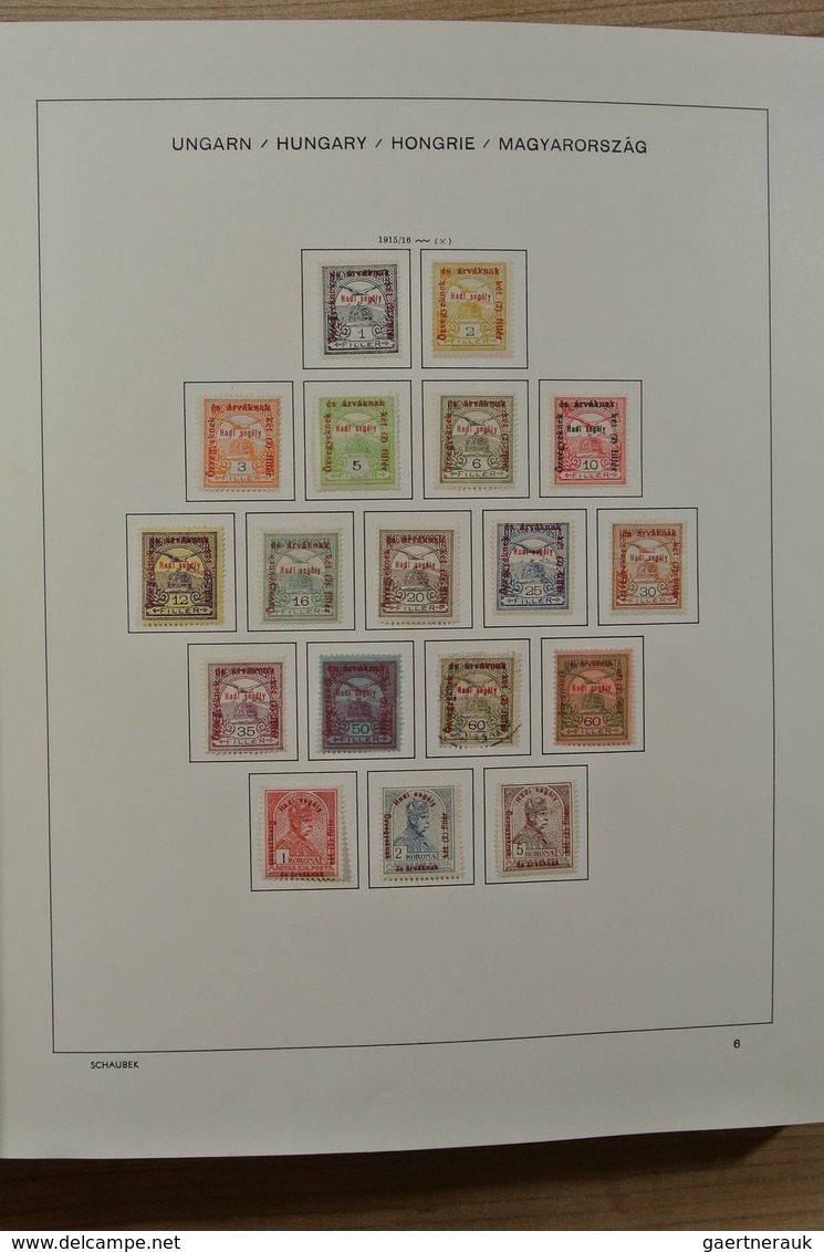28428 Ungarn: 1871-2000. Mostly Mint Hinged Collection Hungary 1871-2000 In 4 Schaubek Albums. From 1913 O - Lettres & Documents