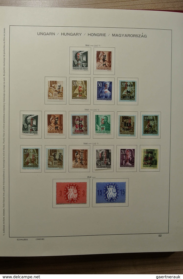 28428 Ungarn: 1871-2000. Mostly mint hinged collection Hungary 1871-2000 in 4 Schaubek albums. From 1913 o