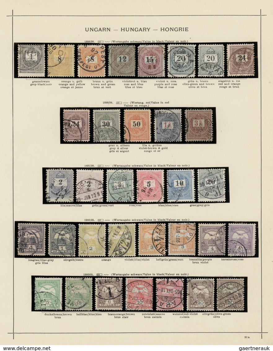 28438 Ungarn: 1871/1919, Mainly Used Collection On Album Pages, Showing "Franz Joseph" Lithographed And Re - Lettres & Documents