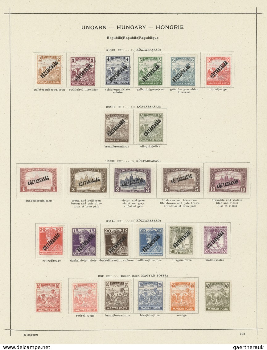 28438 Ungarn: 1871/1919, mainly used collection on album pages, showing "Franz Joseph" lithographed and re