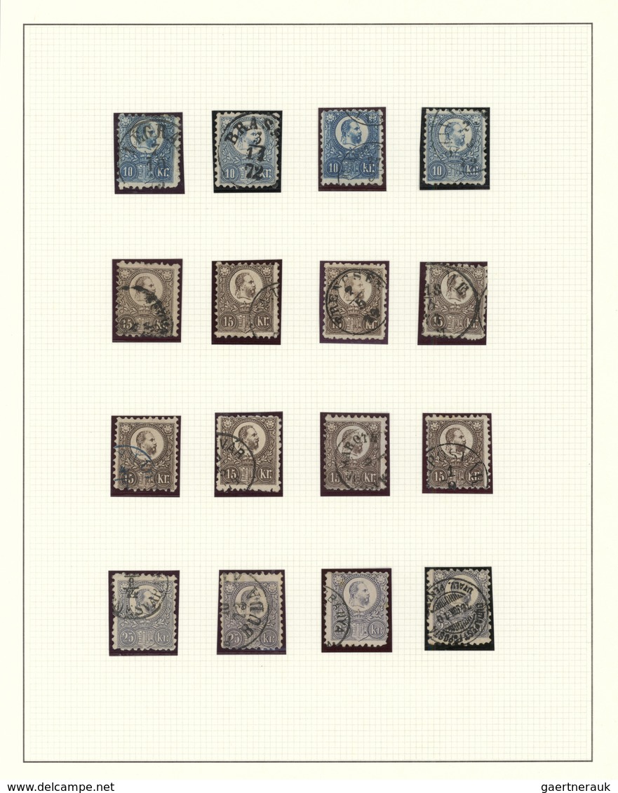 28440 Ungarn: 1871/1875 (ca.), Used Collection Of 48 Stamps Neatly Arranged On Album Pages, Showing Lithog - Lettres & Documents