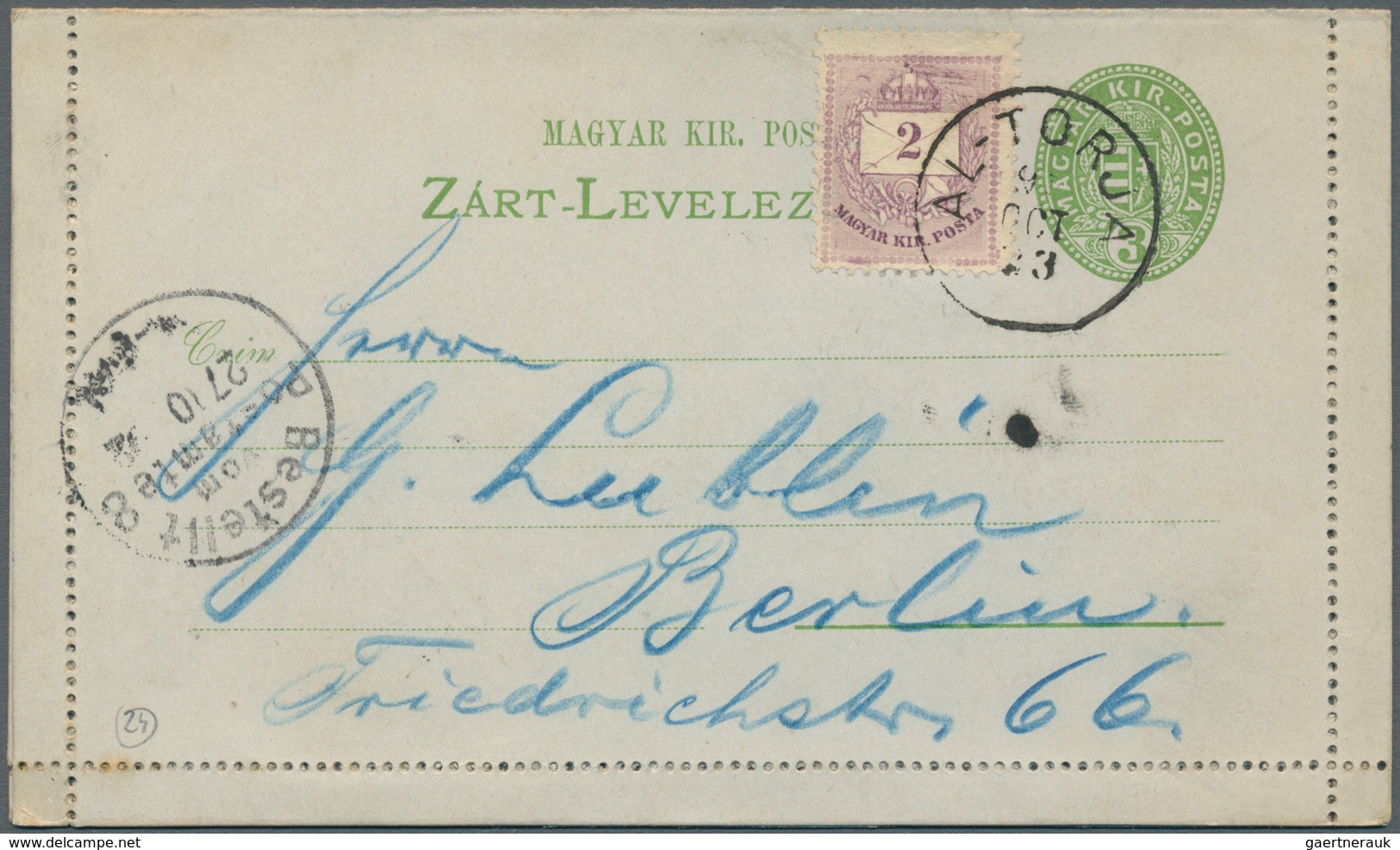 28442 Ungarn: 1874/1943 Ca., Lot With Ca. 100 Covers, Comprising Early Stationeries From The K.u.K-era, Co - Lettres & Documents