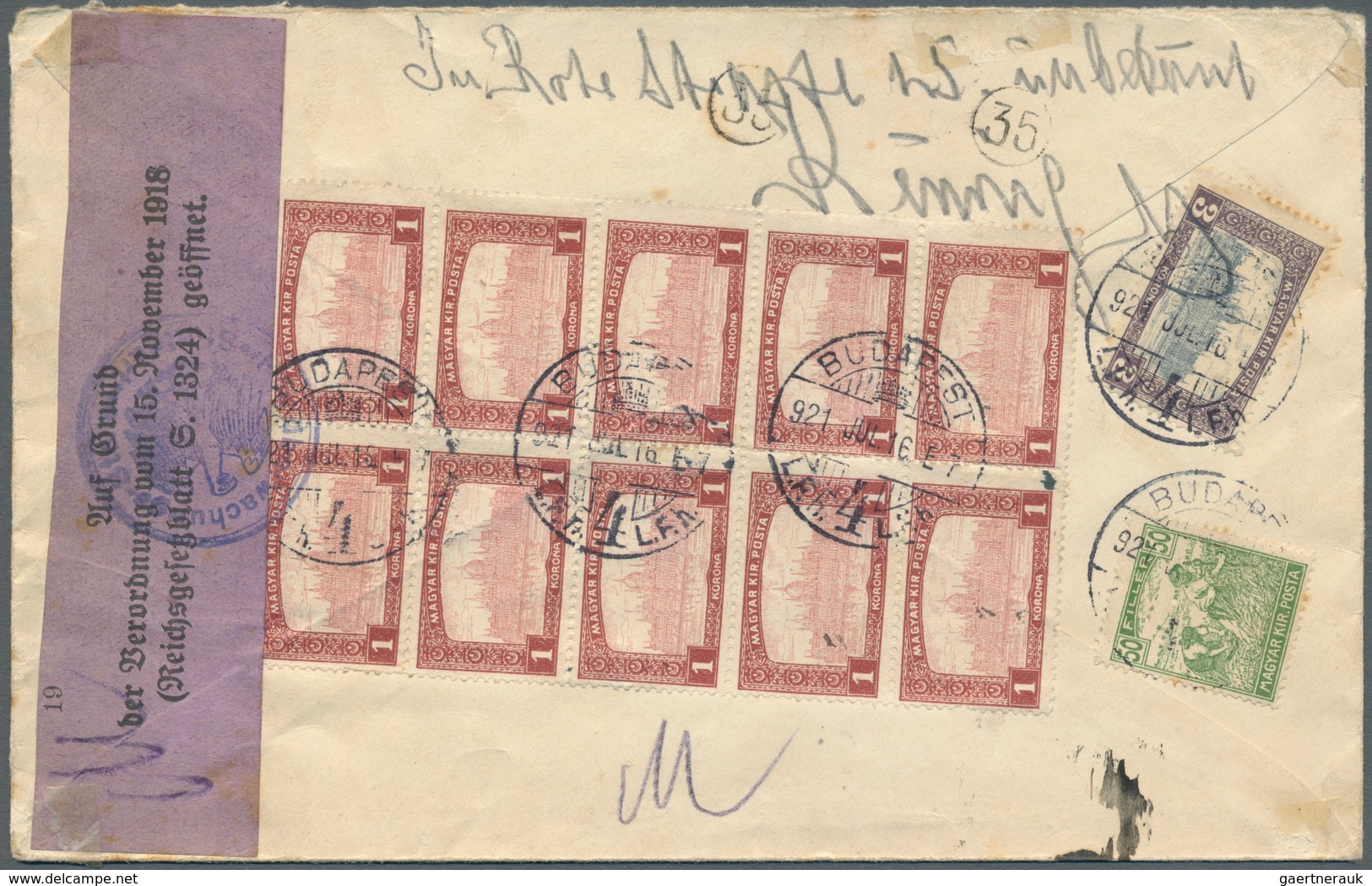 28442 Ungarn: 1874/1943 Ca., Lot With Ca. 100 Covers, Comprising Early Stationeries From The K.u.K-era, Co - Lettres & Documents