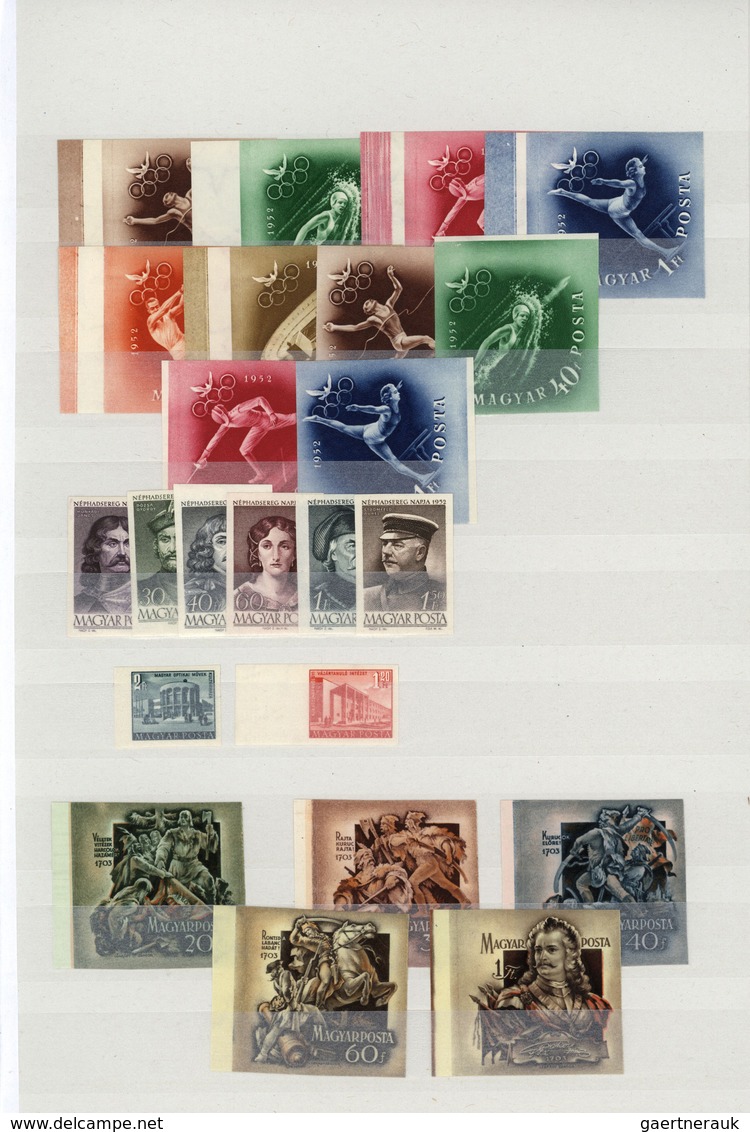 28451 Ungarn: 1933/1981, Mint Accumulation Of Apprx. 1.340 IMPERFORATE Stamps, Apparently Chiefly Complete - Storia Postale