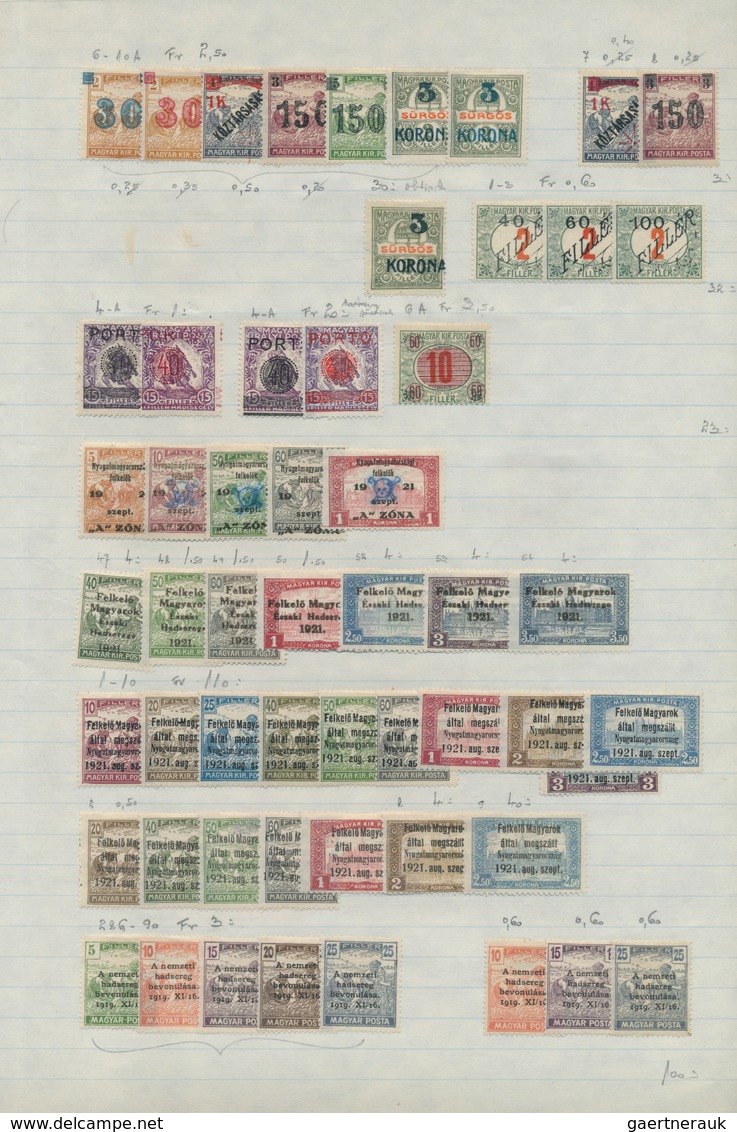 28459 Ungarn - Besetzte Gebiete: 1919/1921, Banat/Szegedin/Western Hungary/Baranya/Debrecen, Mint And Used - Autres & Non Classés