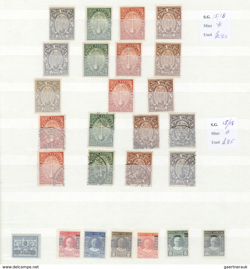 28488 Vatikan: 1933/1958, Mint And Used Assortment, Comprising E.g. Four Sets 1933 Holy Year, 1933 Definit - Lettres & Documents