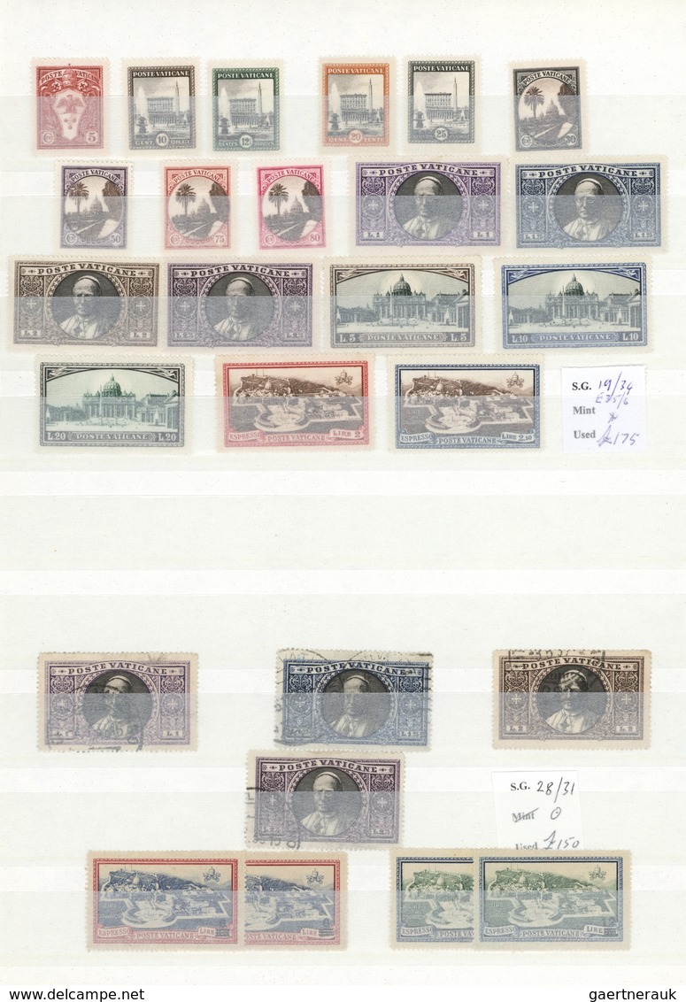 28488 Vatikan: 1933/1958, Mint And Used Assortment, Comprising E.g. Four Sets 1933 Holy Year, 1933 Definit - Lettres & Documents