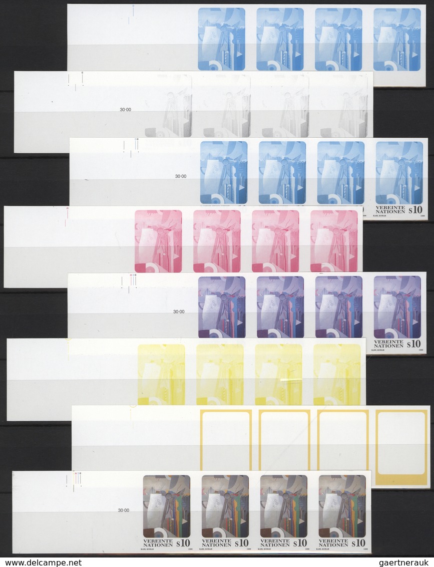 28510 Vereinte Nationen - Wien: 1979/2000. Inhaltsreiche Kollektion mit über 1200 PROBEDRUCK-Marken (Farb-