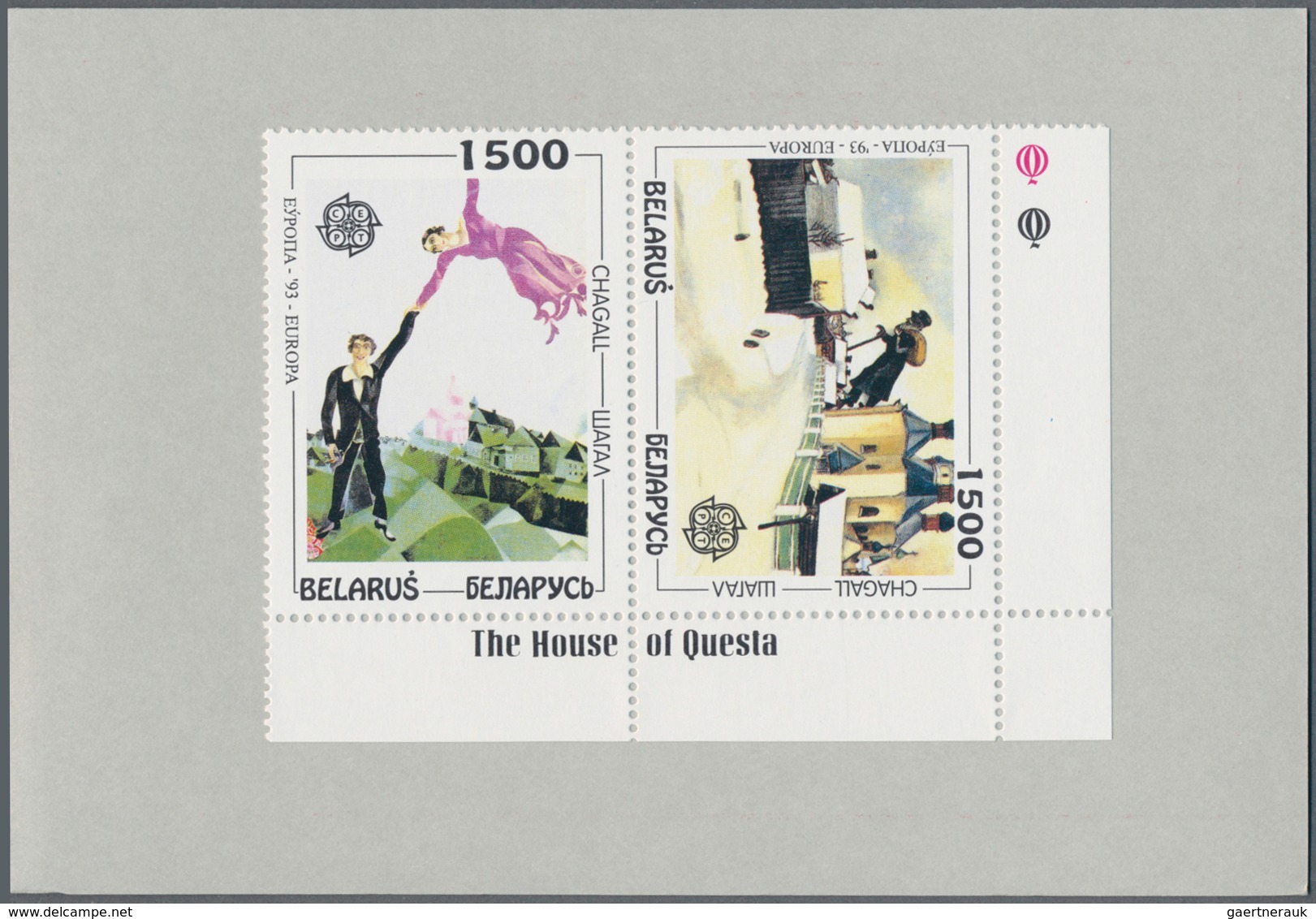 28515 Weißrussland (Belarus): 1993, Europa (Marc Chagall), 75 Sets In Booklets, Obviously Of Private Prove - Belarus