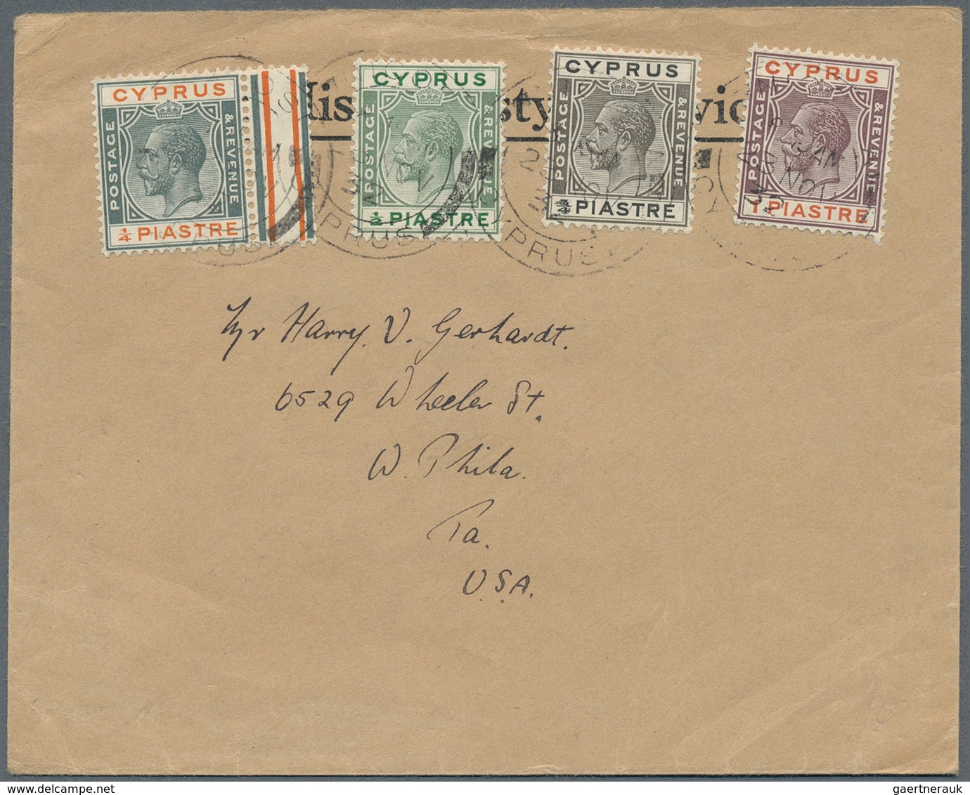 28525 Zypern: 1916/1932, KGV, assortment of 43 commercial covers to foreign destinations (plus five fronts