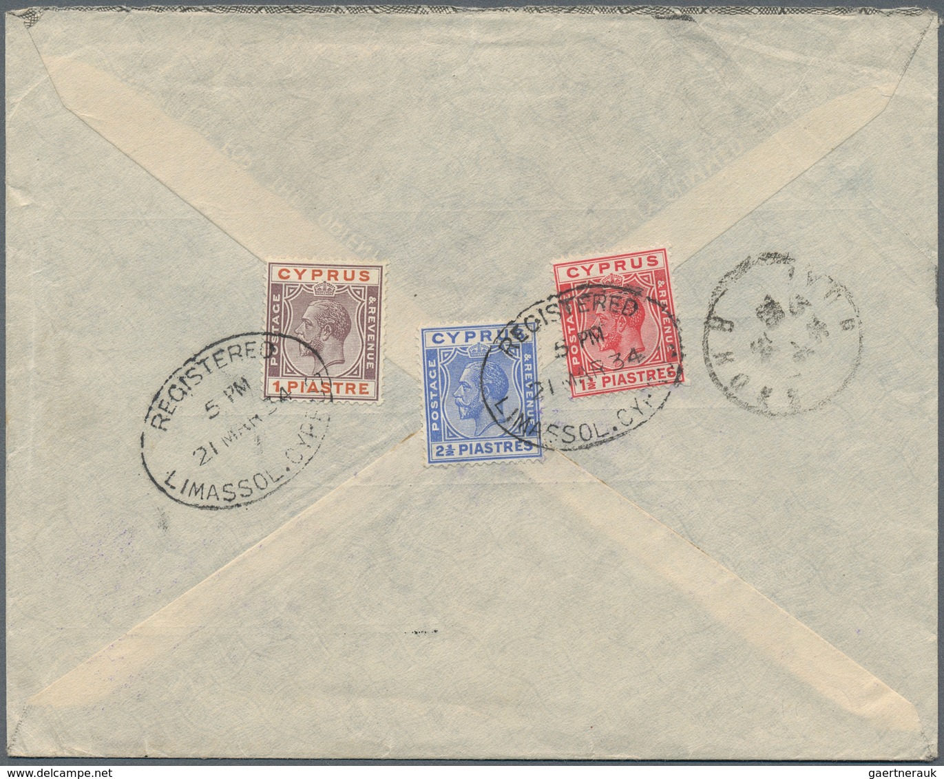 28525 Zypern: 1916/1932, KGV, assortment of 43 commercial covers to foreign destinations (plus five fronts