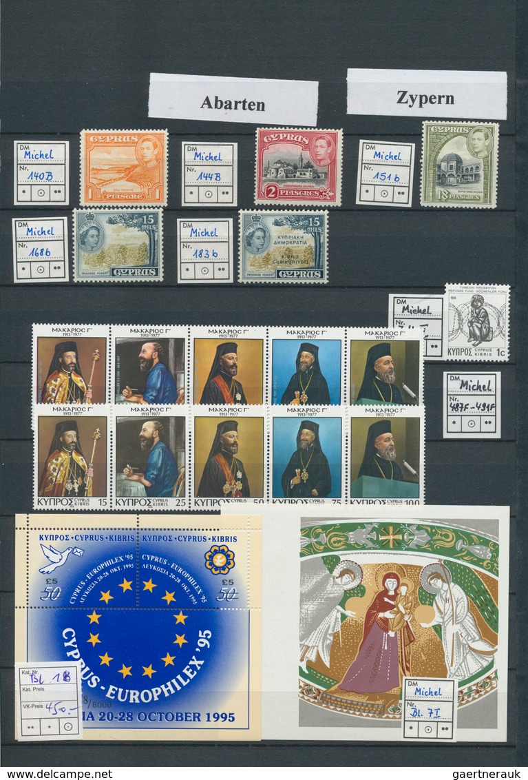 28529 Zypern: 1940/2004 (ca.), Cyprus/Turkish Cyprus, U/m Assortment Of Subtypes/varieties, E.g. 1944 1pi. - Autres & Non Classés