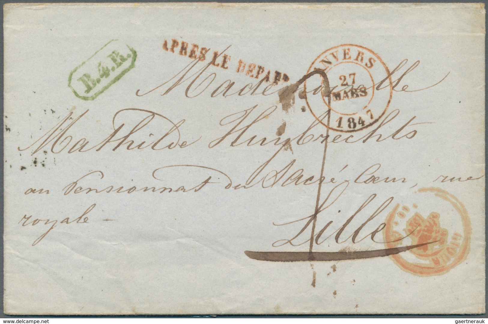 28549 Europa: 1800/1870, Interesting Lot Of Ca. 38 Folded Letters From BELGIUM (5), NETHERLAND (19), AUSTR - Autres - Europe
