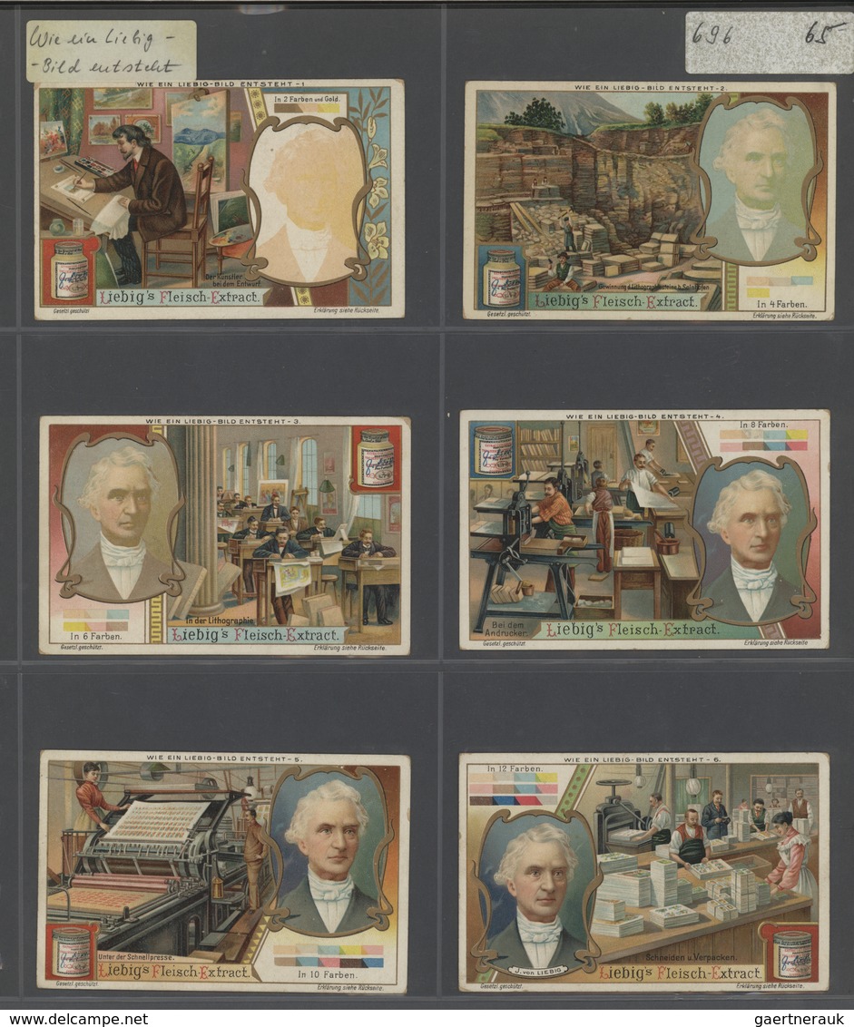 28580 Europa: 1880/1960 (ca.), Liebig trading cards, massive dealers stocks covering 95 albums and 39 boxe