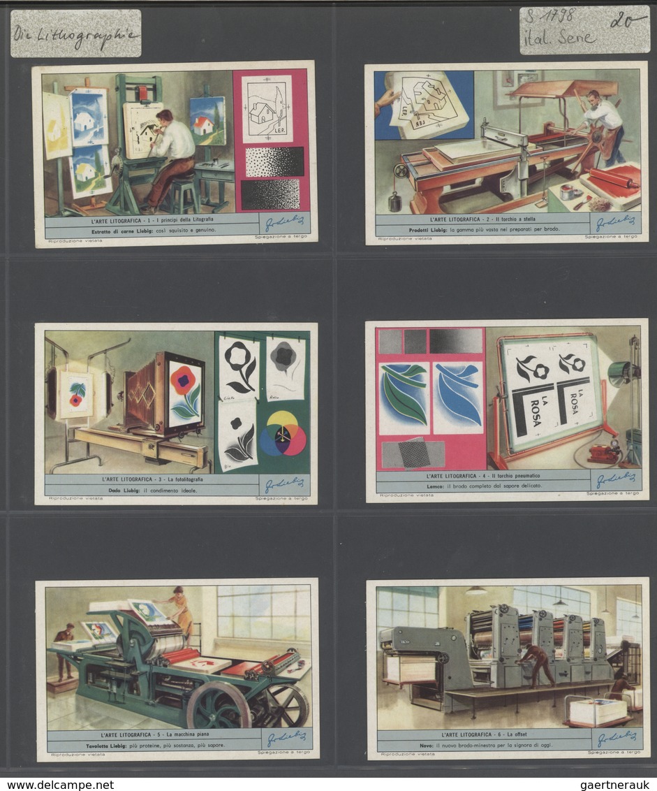 28580 Europa: 1880/1960 (ca.), Liebig trading cards, massive dealers stocks covering 95 albums and 39 boxe