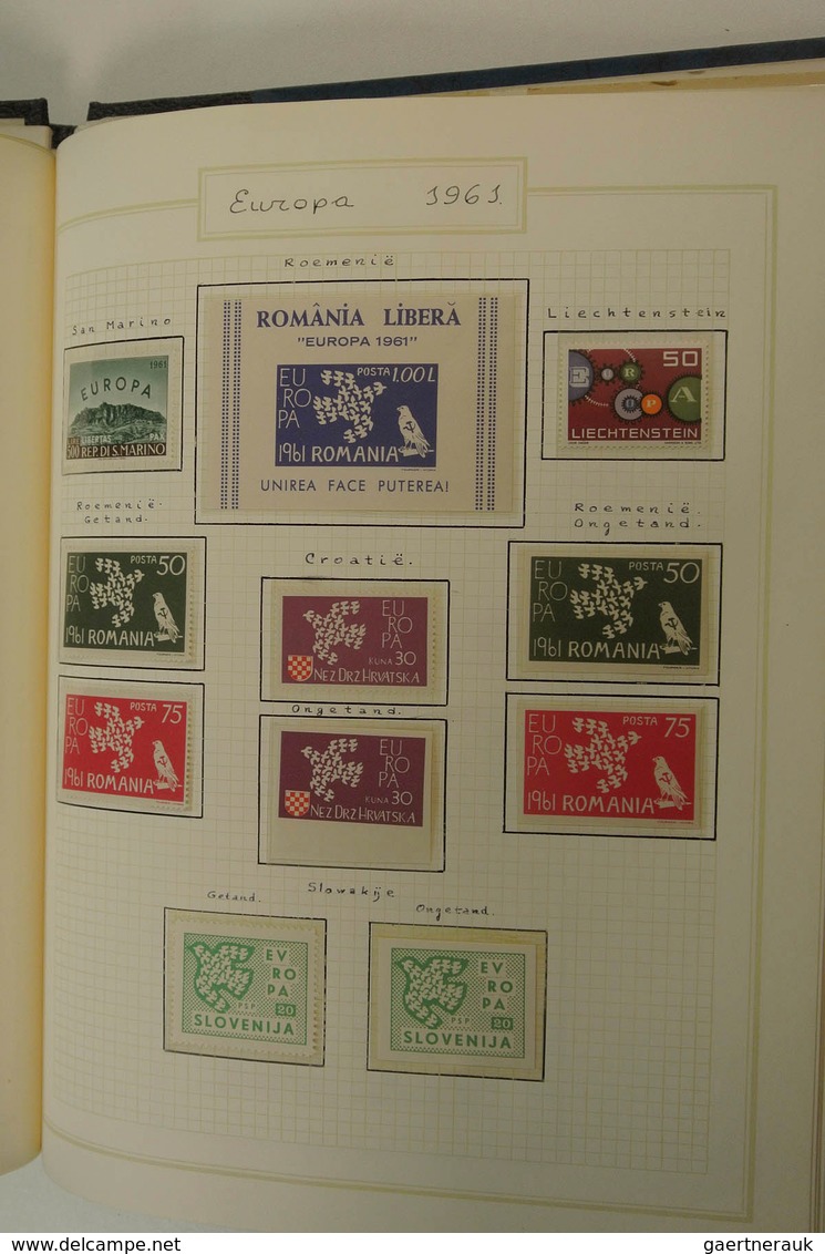 28598 Europa: 1956/72: Nice, somewhat specialised, MNH collection United Europe 1956-1972 in blanc album.