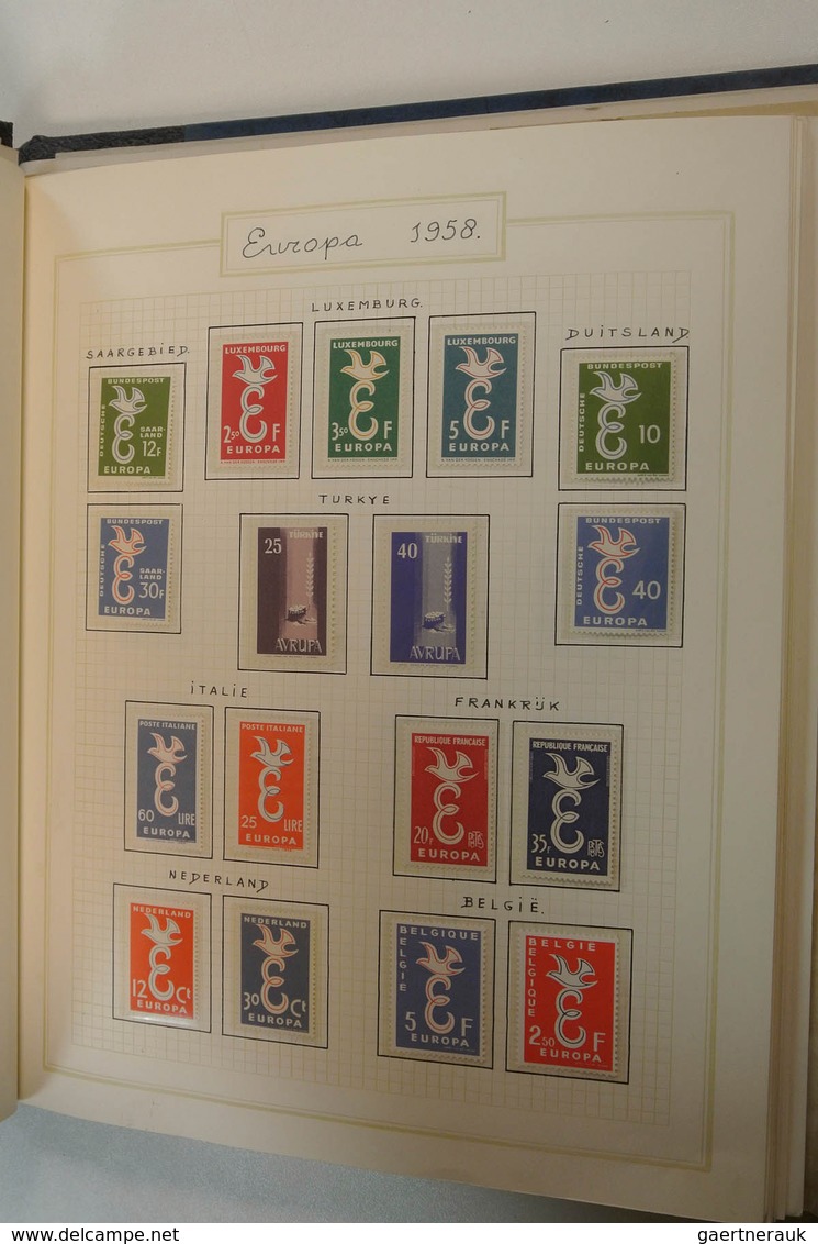 28598 Europa: 1956/72: Nice, somewhat specialised, MNH collection United Europe 1956-1972 in blanc album.