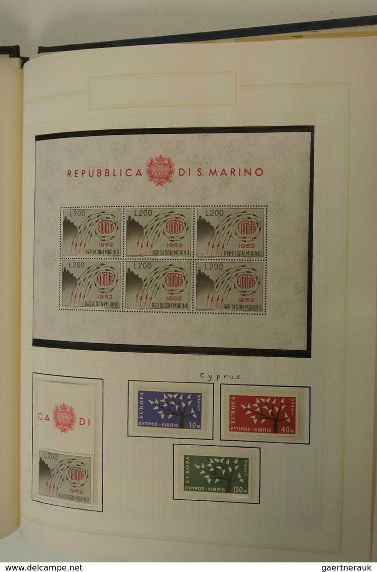 28598 Europa: 1956/72: Nice, somewhat specialised, MNH collection United Europe 1956-1972 in blanc album.