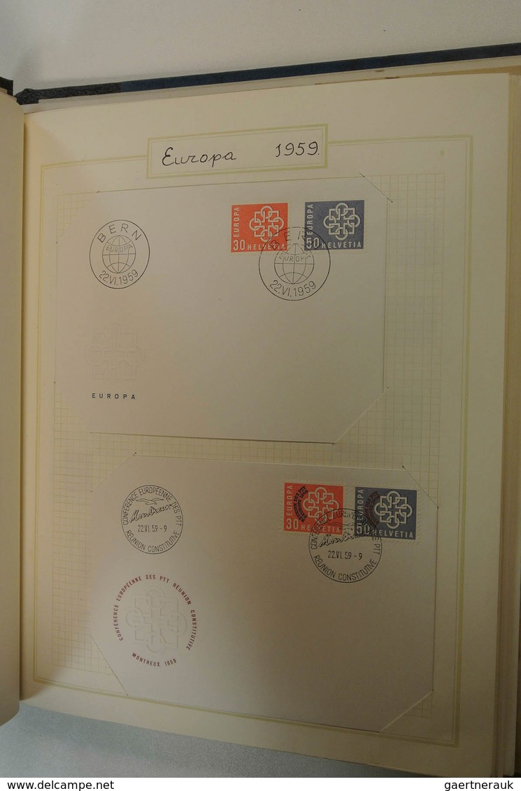 28598 Europa: 1956/72: Nice, somewhat specialised, MNH collection United Europe 1956-1972 in blanc album.