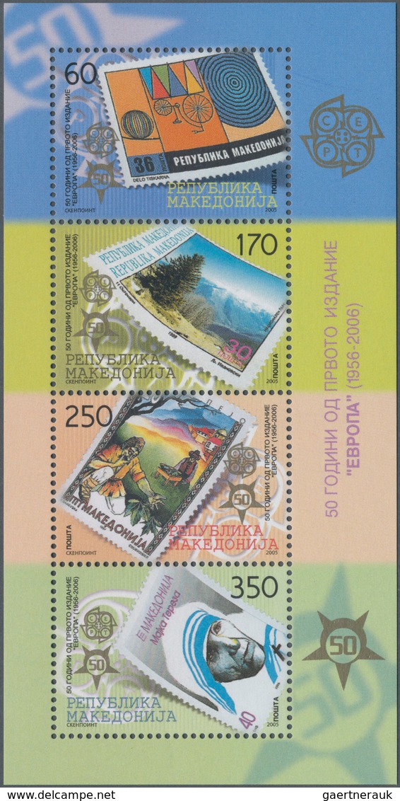 28604 Europa: 2006, "50 JAHRE EUROPAMARKEN". Posten mit den Ausgaben von 13 Ländern, postfrisch und je 1.0