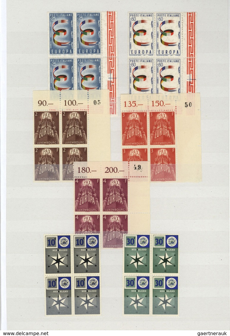 28649 Europa-Union (CEPT): 1956/1970, In Den Hauptnummern Komplette Postfrische VIERERBLOCK-SAMMLUNG Der G - Autres - Europe