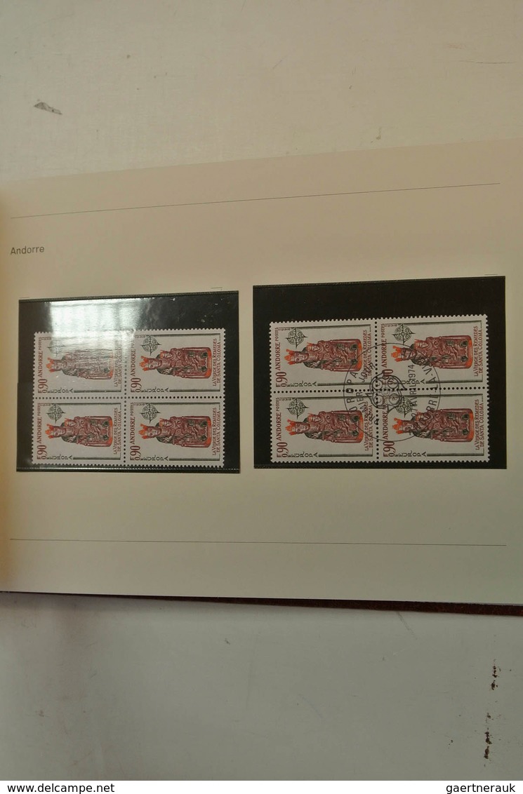 28749 Europa-Union (CEPT): 1974/81: Double collected (MNH and used) collection Europa Cept 1974-1981 in bl