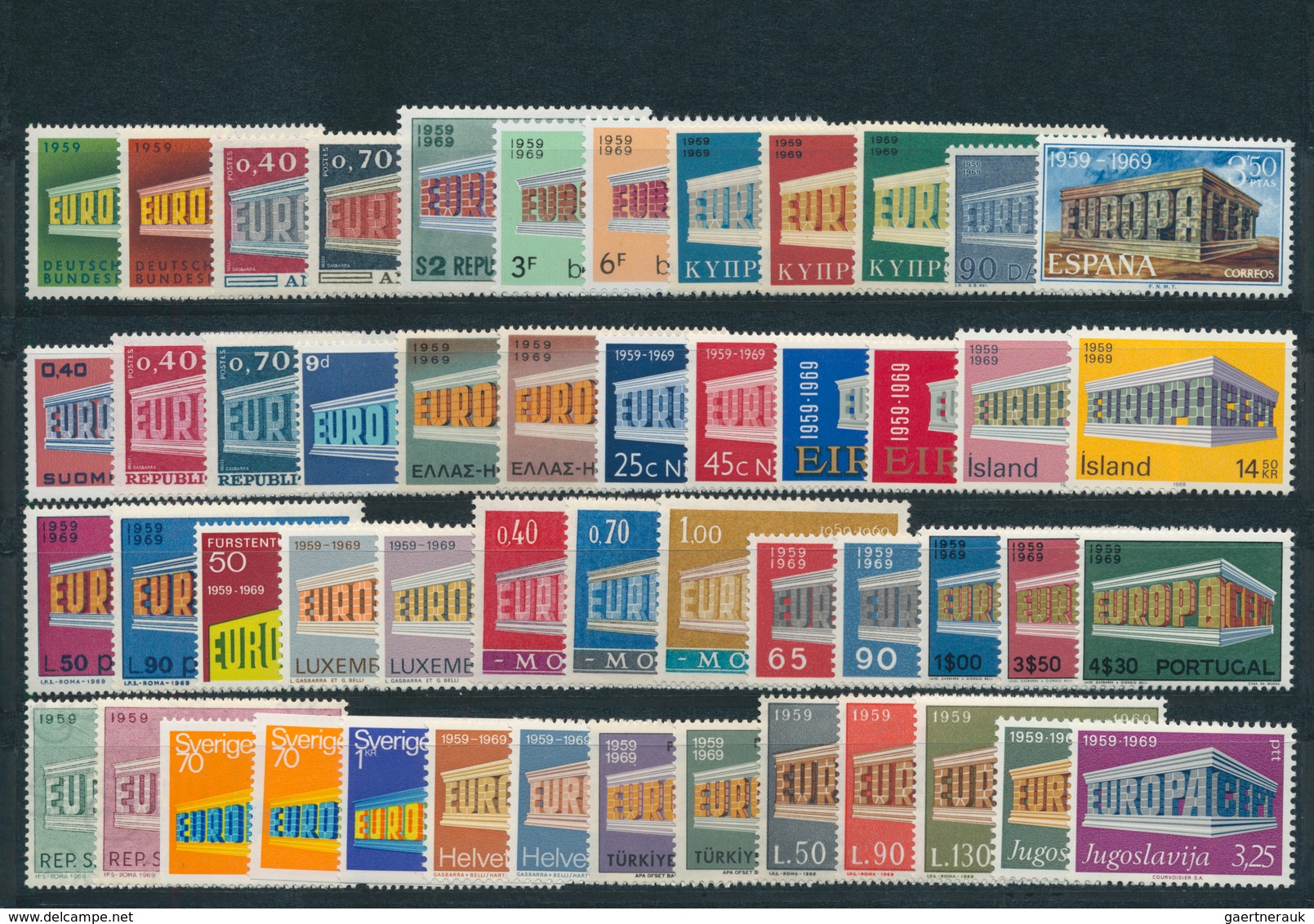 28838 Europa-Union (CEPT): Mint never hinged collection of the joint issues; complete in the main numbers;