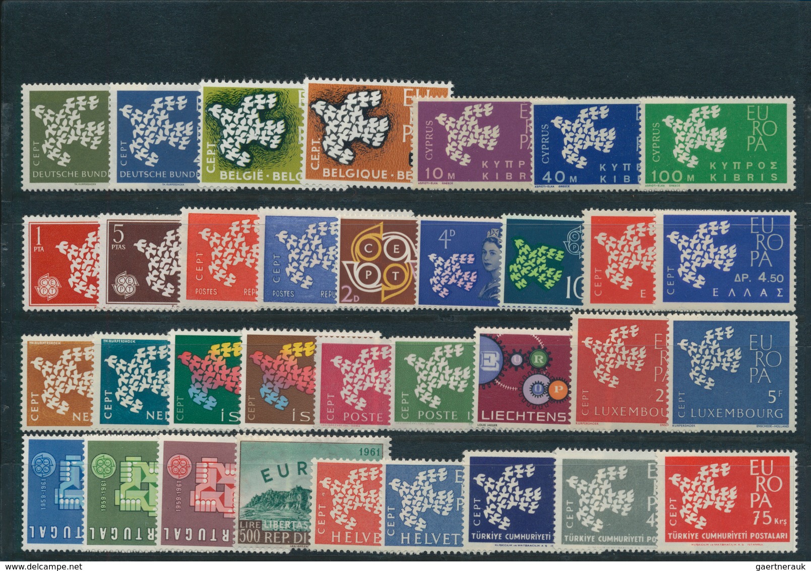 28838 Europa-Union (CEPT): Mint never hinged collection of the joint issues; complete in the main numbers;