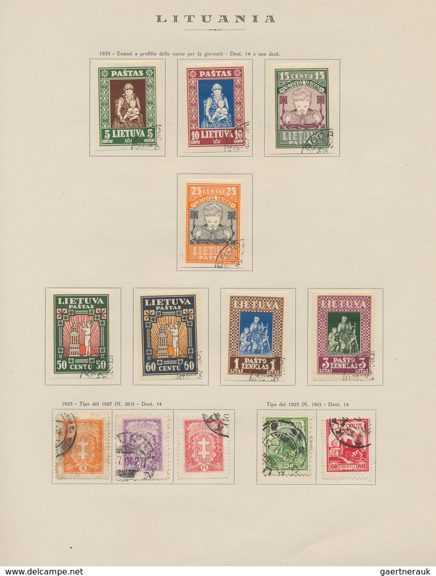 28845 Baltische Staaten: 1918/1940, Used And Mint Collection On Album Pages, Comprising Latvia, Lithuania, - Autres - Europe