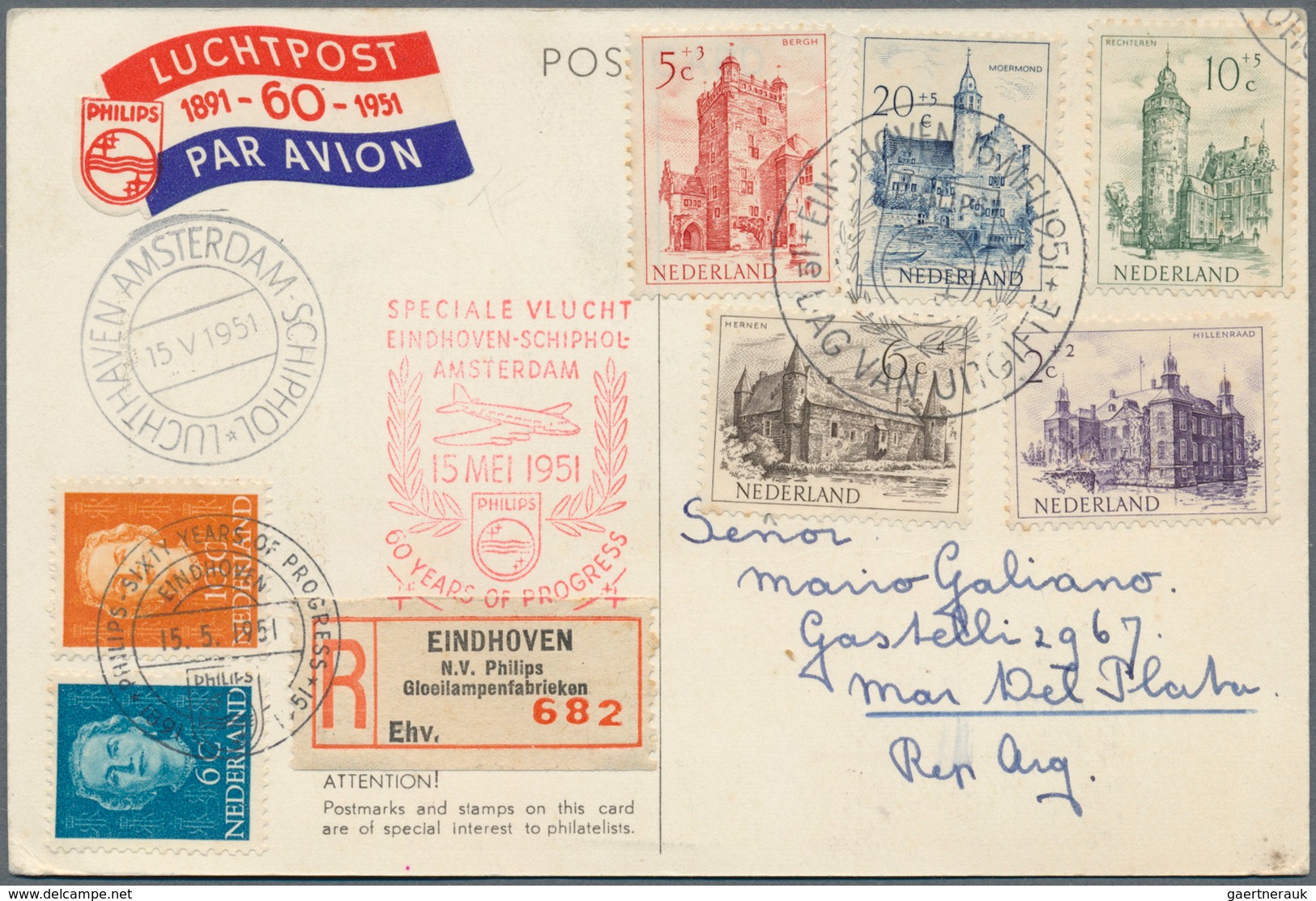 28851 BENELUX: 1898-1951 Zwölf Belege Nach SÜDAMERIKA, Von Belgien (6 Ansichtskarten, Eine Ganzsachenkarte - Autres - Europe