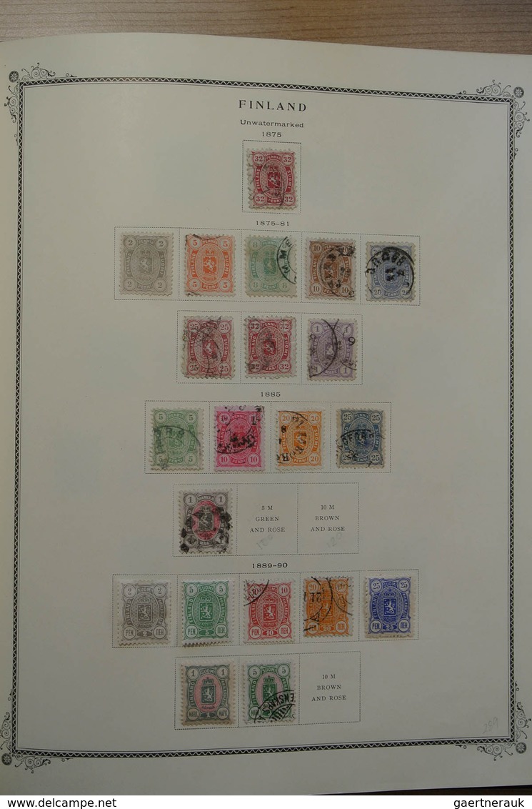 28855 Skandinavien: 1851-1966. Well filled, mint hinged and used collection Scandinavia 1851-1966 in Scott