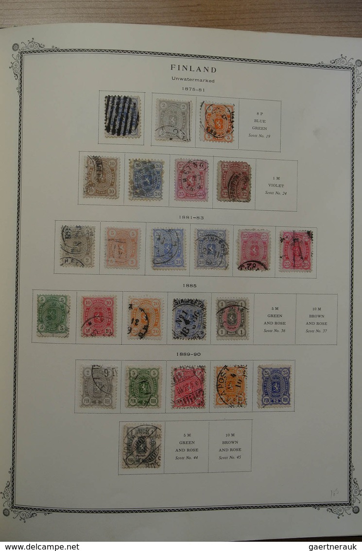 28855 Skandinavien: 1851-1966. Well filled, mint hinged and used collection Scandinavia 1851-1966 in Scott