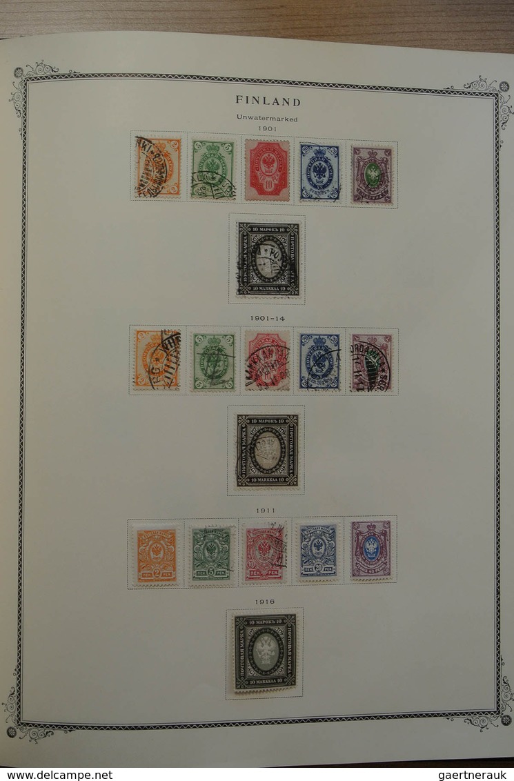 28855 Skandinavien: 1851-1966. Well filled, mint hinged and used collection Scandinavia 1851-1966 in Scott