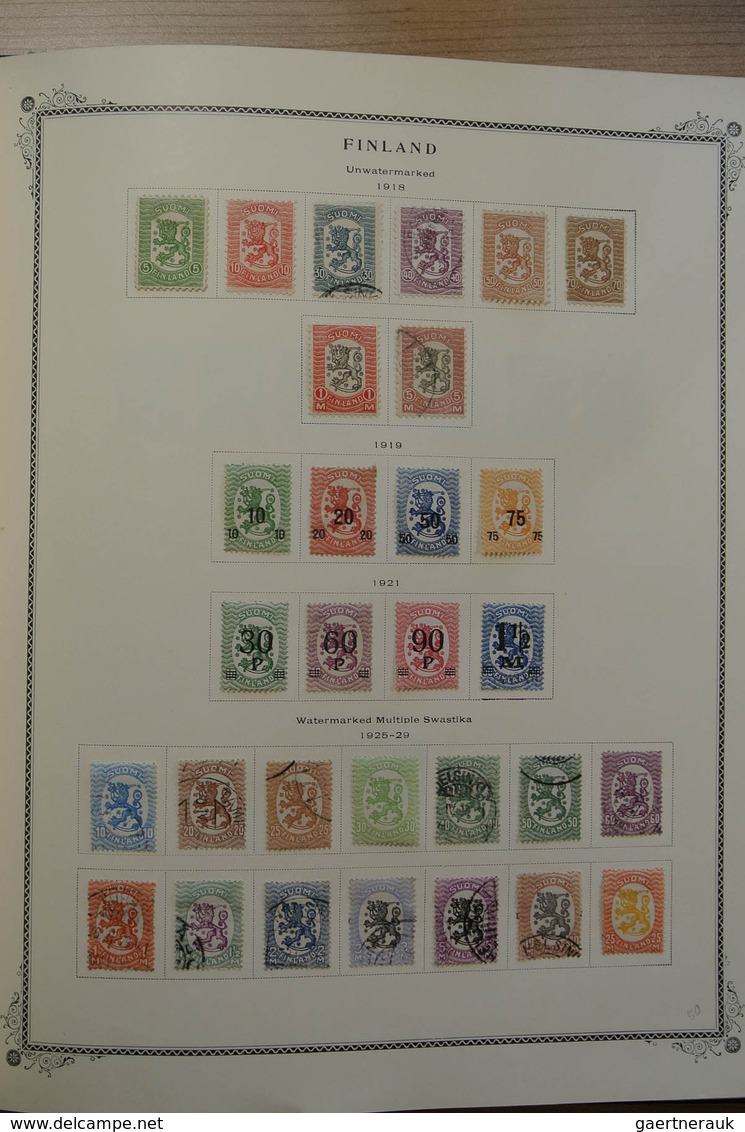 28855 Skandinavien: 1851-1966. Well filled, mint hinged and used collection Scandinavia 1851-1966 in Scott
