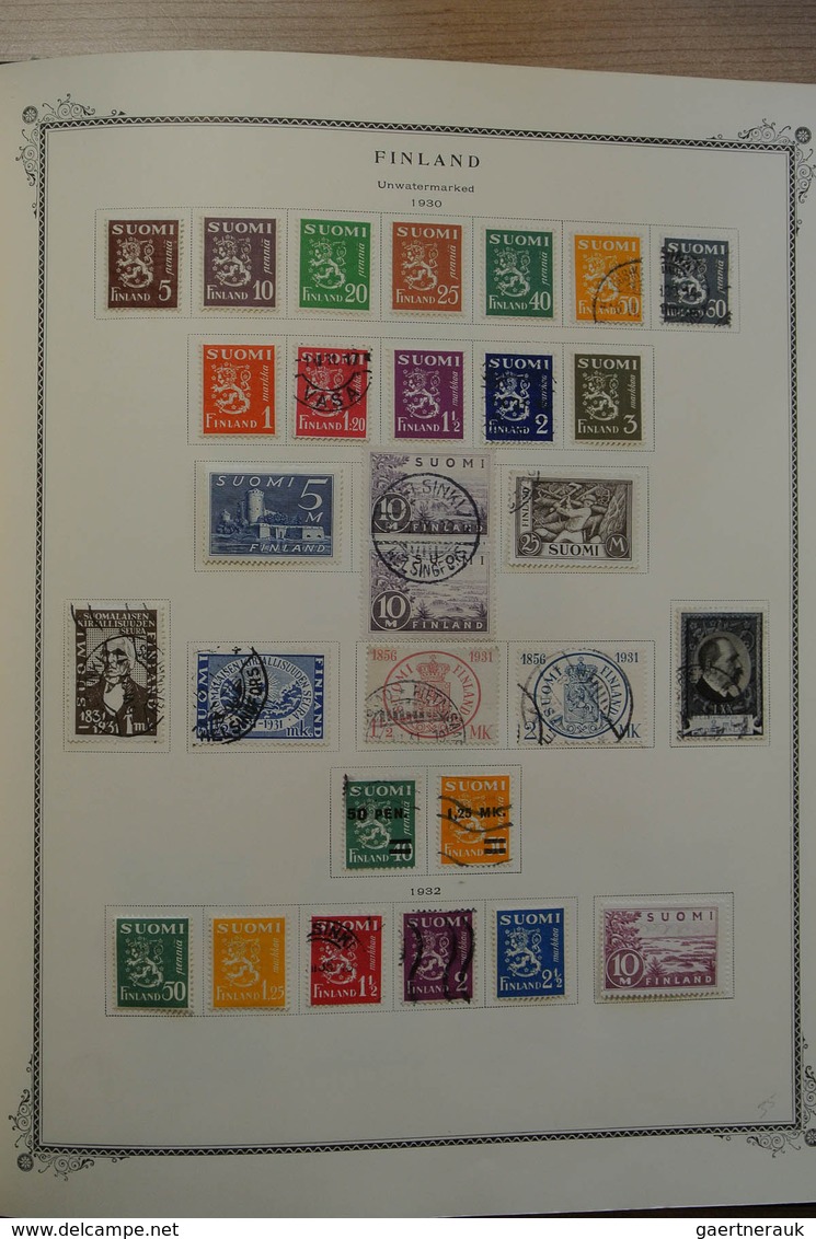 28855 Skandinavien: 1851-1966. Well filled, mint hinged and used collection Scandinavia 1851-1966 in Scott