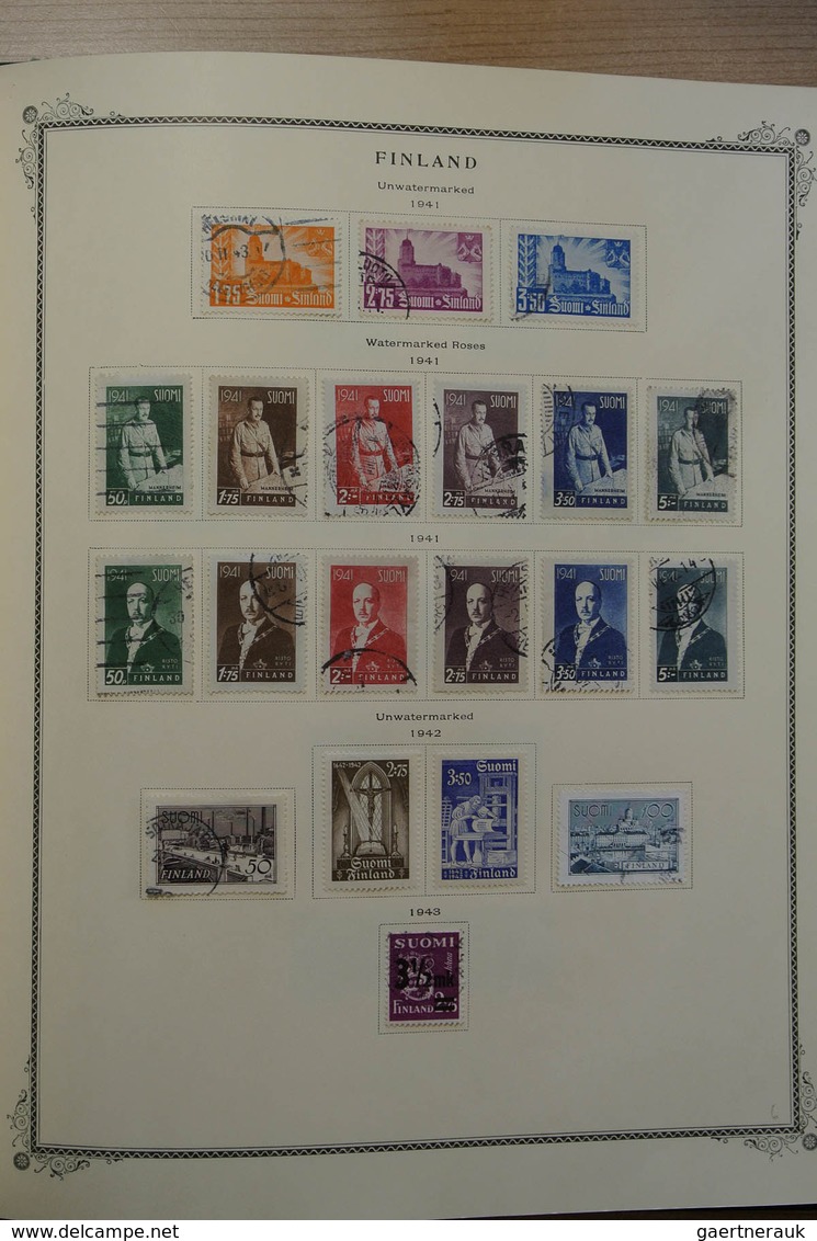 28855 Skandinavien: 1851-1966. Well filled, mint hinged and used collection Scandinavia 1851-1966 in Scott