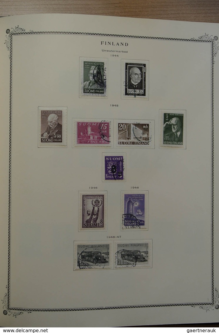 28855 Skandinavien: 1851-1966. Well filled, mint hinged and used collection Scandinavia 1851-1966 in Scott