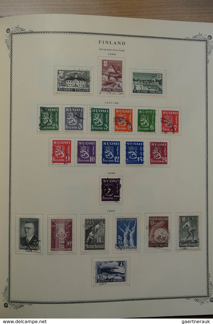 28855 Skandinavien: 1851-1966. Well filled, mint hinged and used collection Scandinavia 1851-1966 in Scott