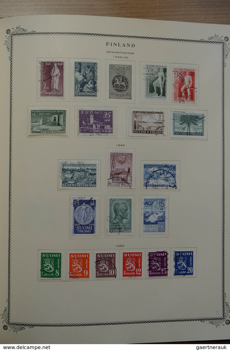 28855 Skandinavien: 1851-1966. Well filled, mint hinged and used collection Scandinavia 1851-1966 in Scott